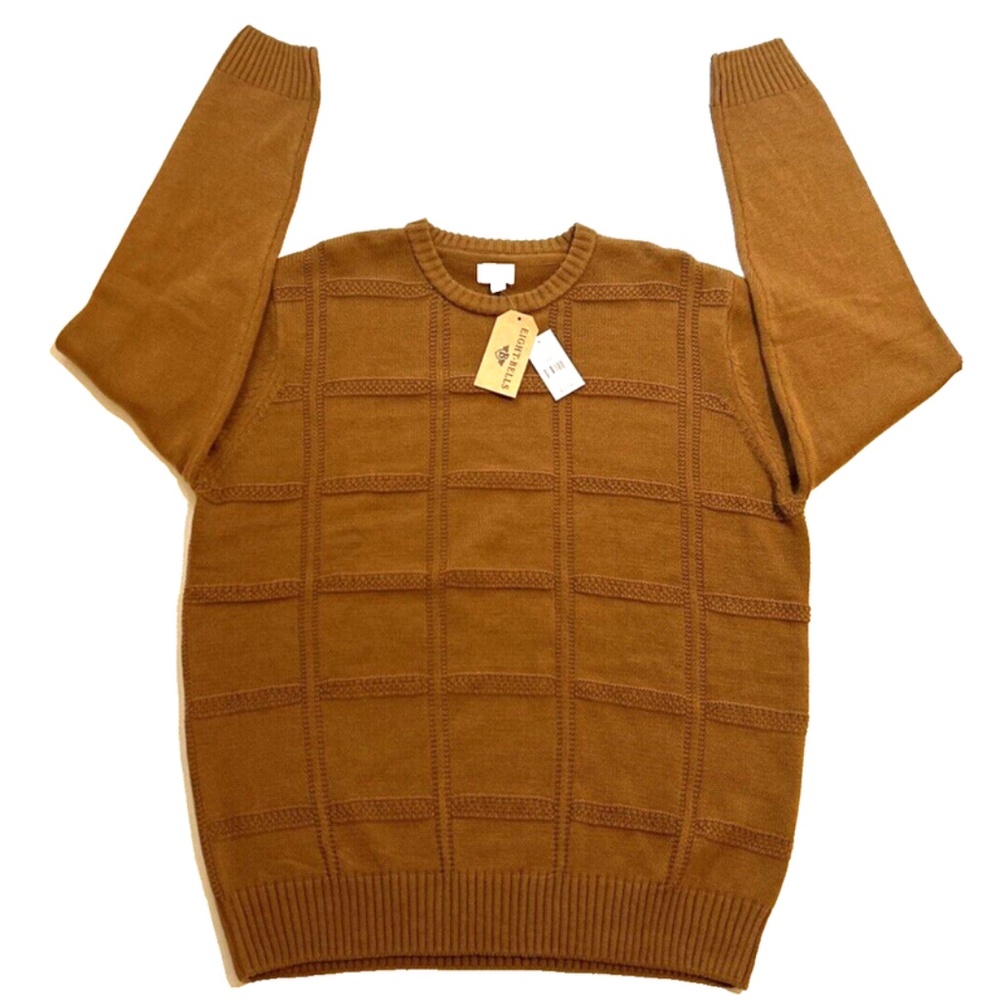 Eight Bells‎ Men's Sweater Pullover Long Sleeve Shirt Dark Yellow Size XL NEW